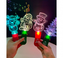 Varita Acrílica Navideña con Luz y Música modelos surtidos