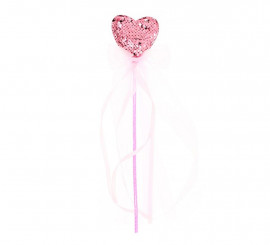 Varita de Princesa Corazón brillo rosa de 36 cm