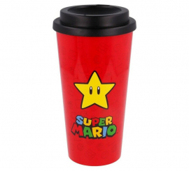 Copo de viagem com logotipo Super Mario