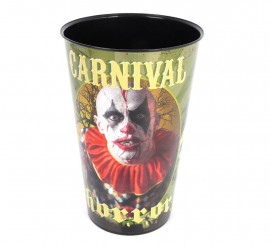 Vaso Payaso Carnival de plástico de 10,5x7,5x18 cm