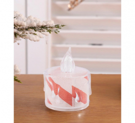 Vela de chá Fato branca e vermelha de 5 cm Vela de chá Fato branca e vermelha de 5 cm