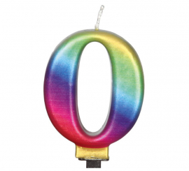 Multicolor Metallic Candle No. 0, 8 cm