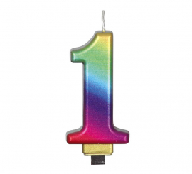 Multicolor Metallic Candle No. 1, 8 cm