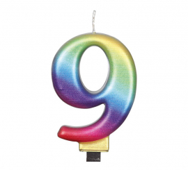 Multicolor Metallic Candle No. 9, 8 cm