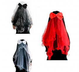 Long Veil with Bow in various colors