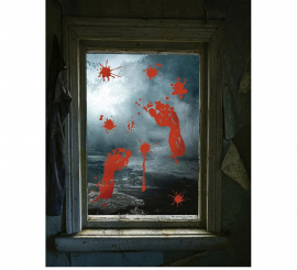 Electrostatic Bloody Footprints Window 25x35 cm