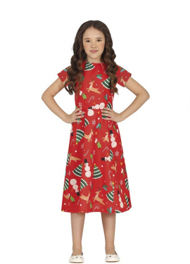 Red Christmas Snowman Dress for girl