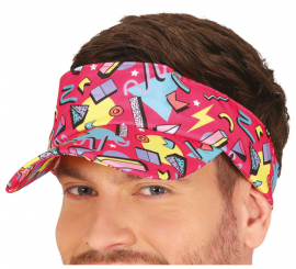 Adult 80s print visor fuchsia