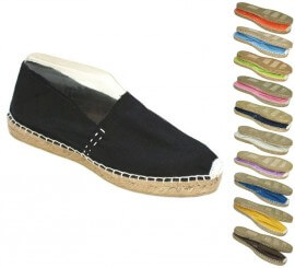 Esparto shoe with stitching in various colors