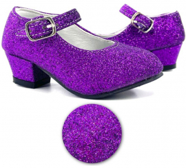 Sevillana shoe with Lilac Glitter heel in numbers from 22 to 41