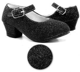 Sevillana shoe with Black Glitter heel in numbers from 22 to 41