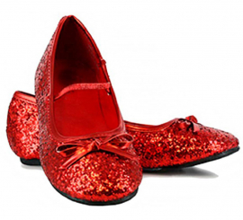 Red Glitter Ballerina Shoes in numbers from 22 to 41