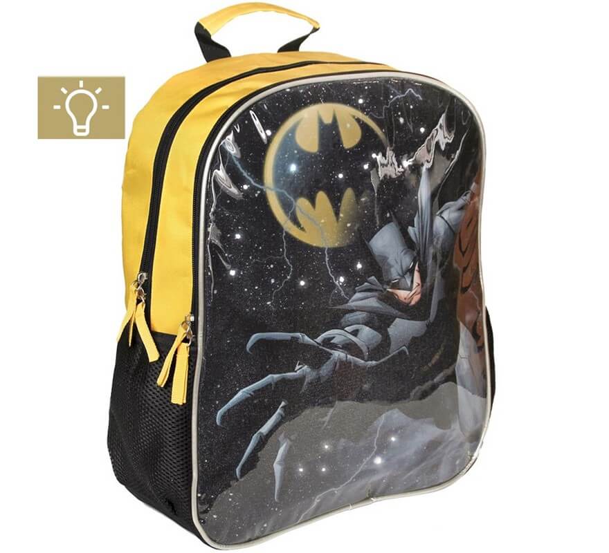 Mochila Escolar con Luz de Batman 31x41x13 cm