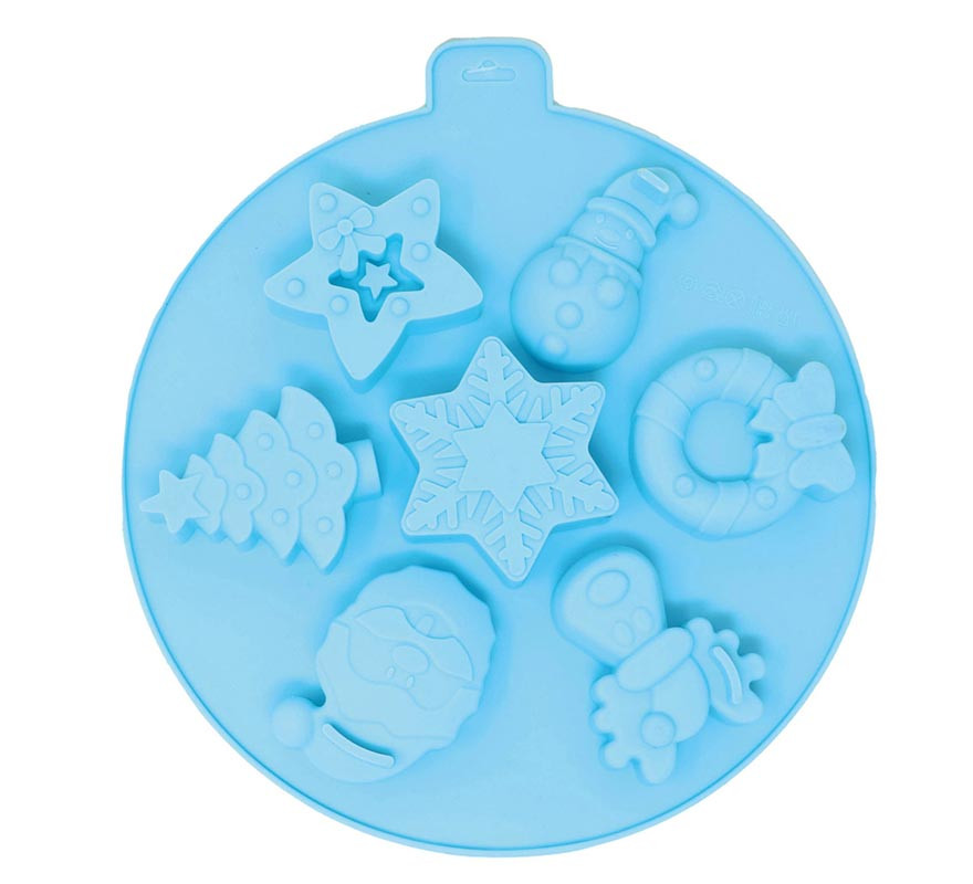 24cm Silicone Circular Mold for 7 Christmas Cookies