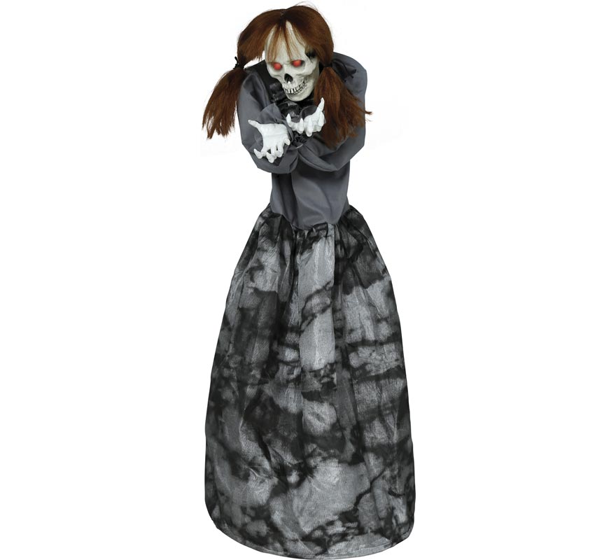 Scare Skeleton Woman with Sound Light and Movement 120cm