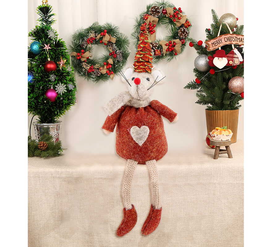 Muñeco Ratón Navidad Sentado de 21 cm