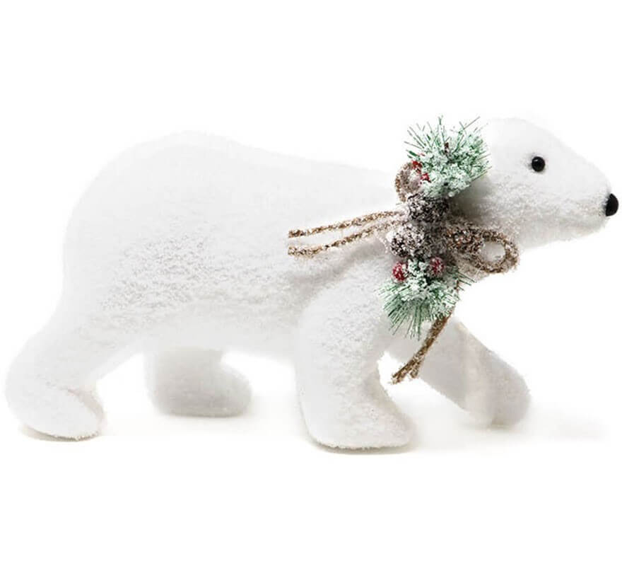 Decorative White Bear 18 cm