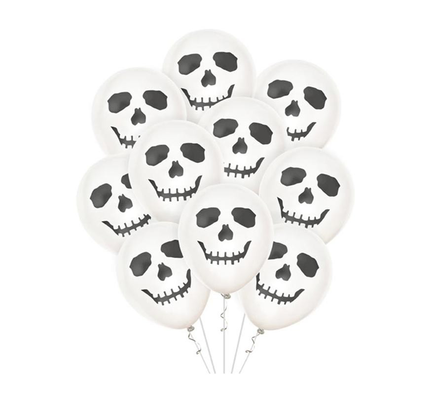 Pack of 10 Happy Ghost Balloons of 30 cm