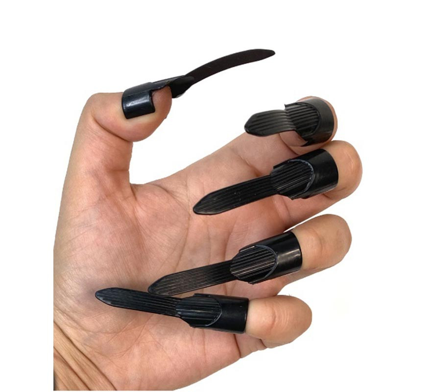 Pack of 10 long black Witch Nails