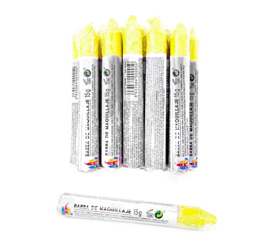 Pack of 12 fluorescent yellow waxes