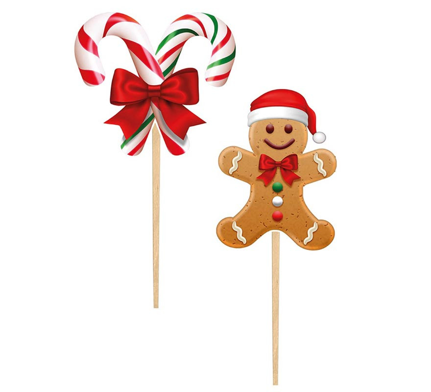 Pack of 12 Christmas Decorative Paper Sticks 6 cm