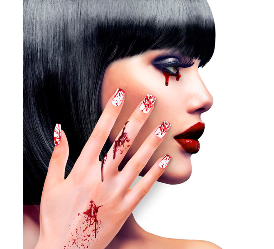 Pack of 12 Bloody Self-Adhesive Nails