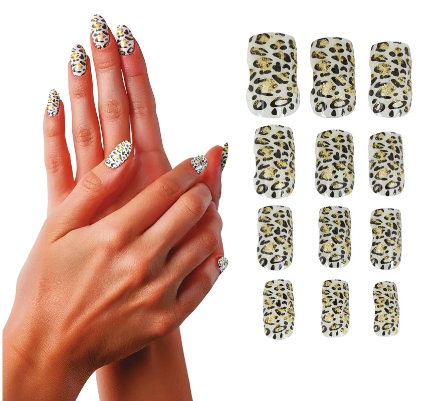 Pack de 12 Uñas Leopardo para mujer