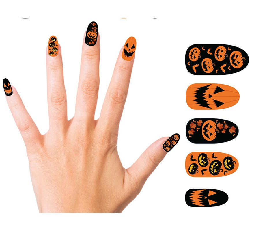 Pack of 12 Pumpkin False Nails