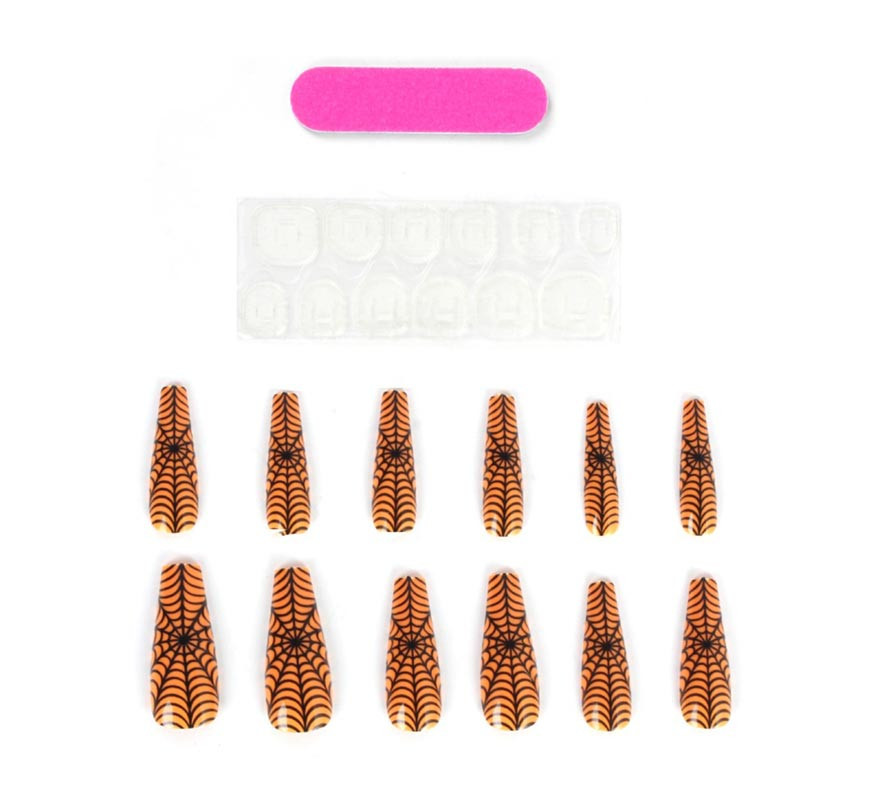 Pack of 12 Spider Web False Nails