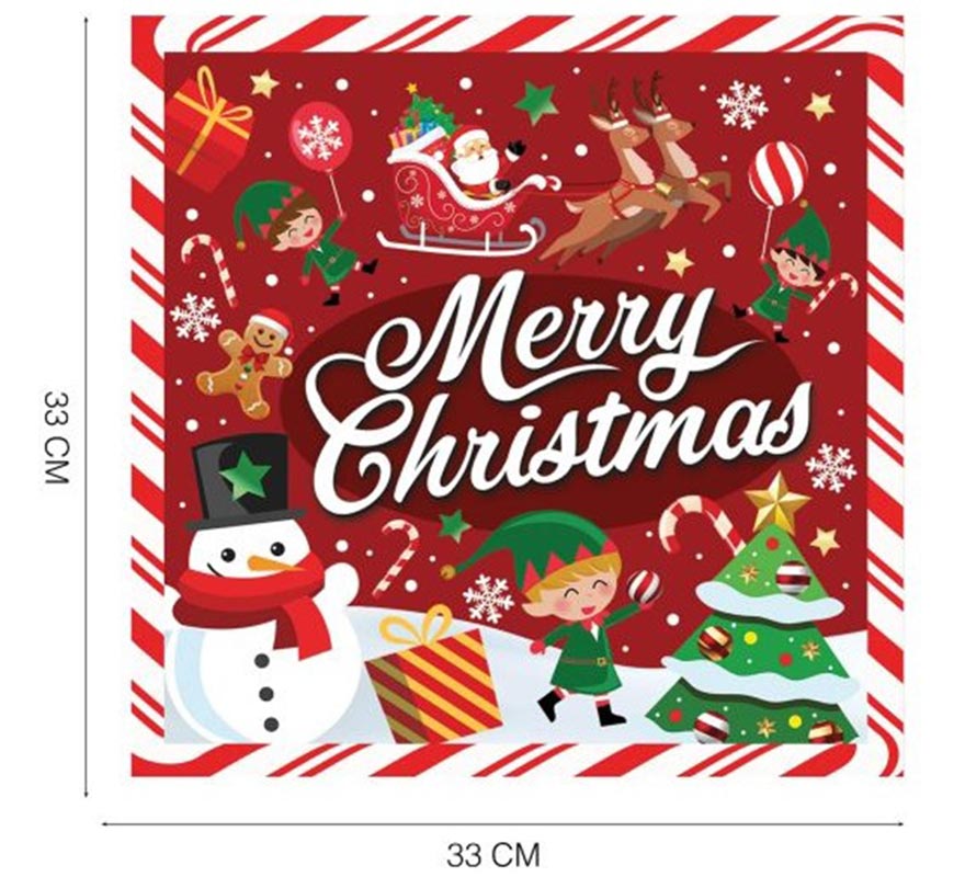 Pack of 20 Merry Christmas napkins measuring 33x33 cm