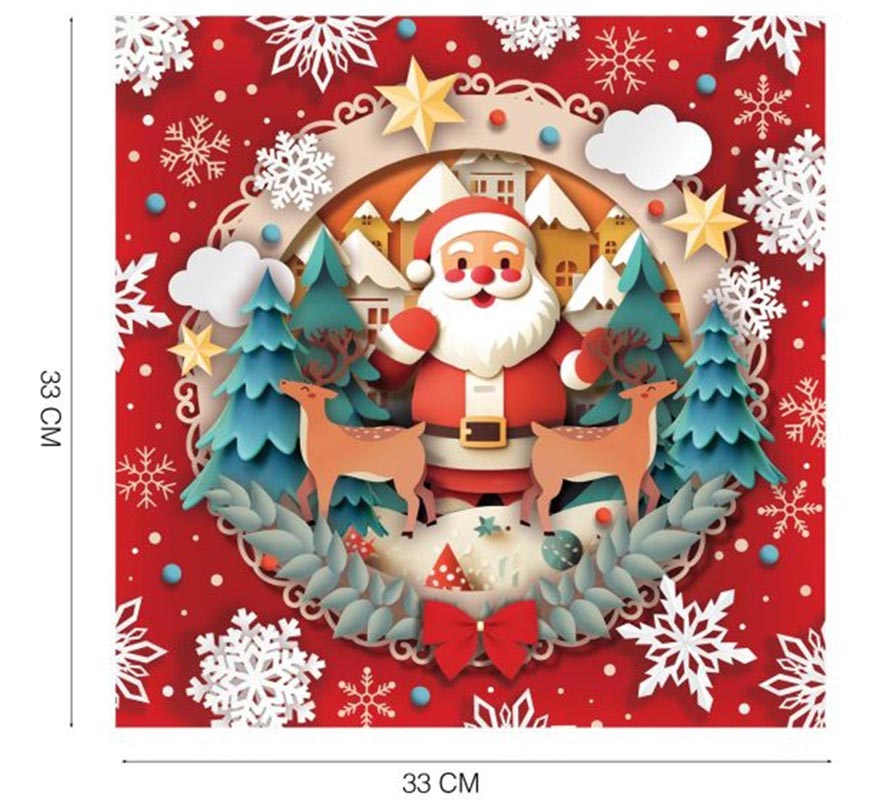 Pack of 20 Santa Claus napkins measuring 33x33 cm