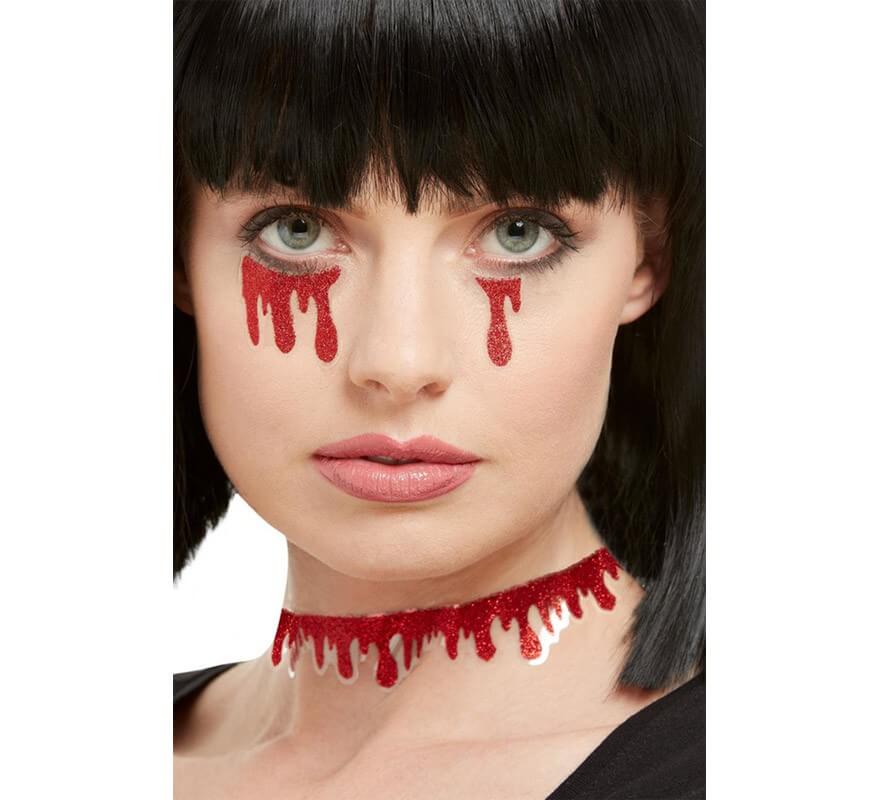 Packung mit 3 Etiketten mit rotem Blut