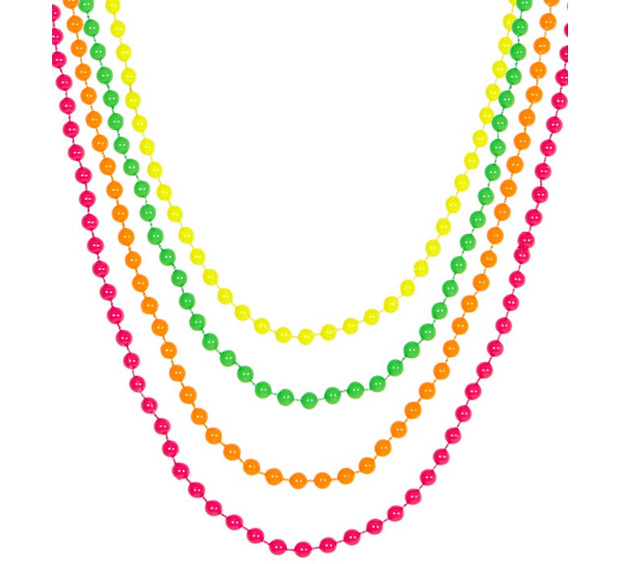 Pack of 4 80s neon necklaces