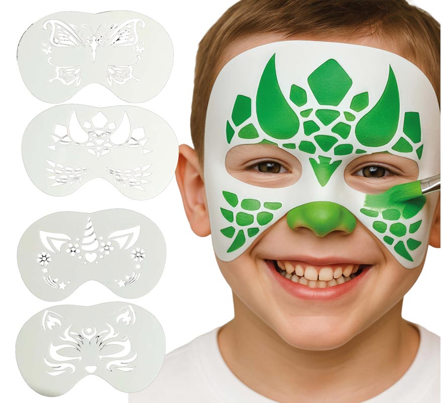 Pack de 4 Plantillas para Maquillaje de 5x13,5 cm en modelos surtidos