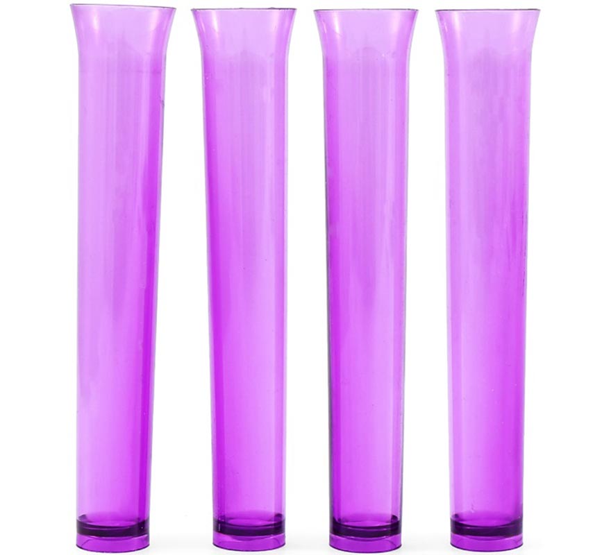 Pack of 4 purple test tubes