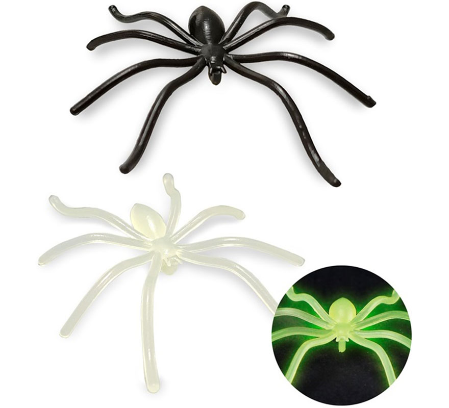 Pack of 6 assorted black and fluorescent spiders Pack of 6 assorted black and fluorescent spiders