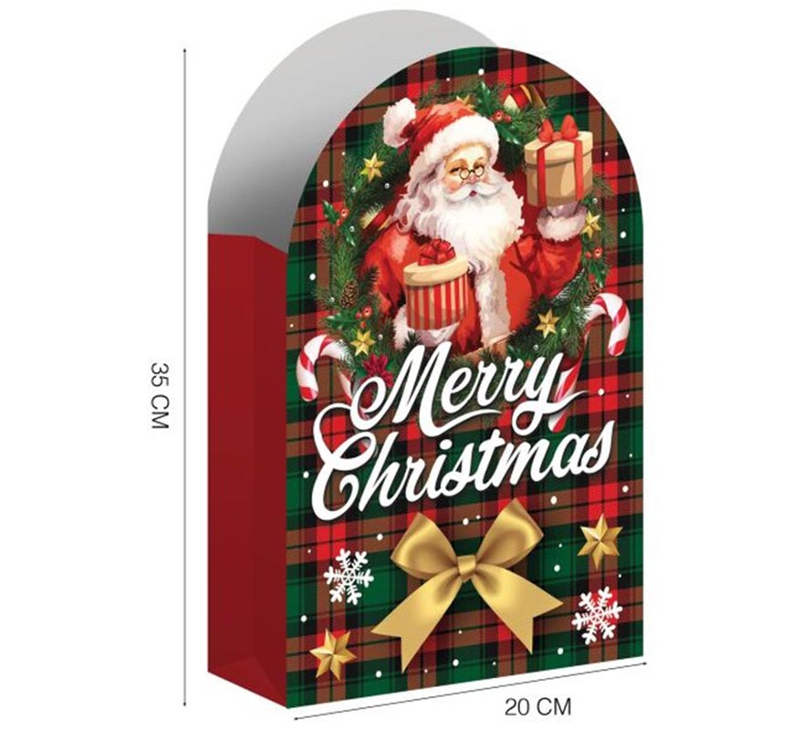 Pack of 6 Santa Claus paper candy bags measuring 16.5 x 11 cm