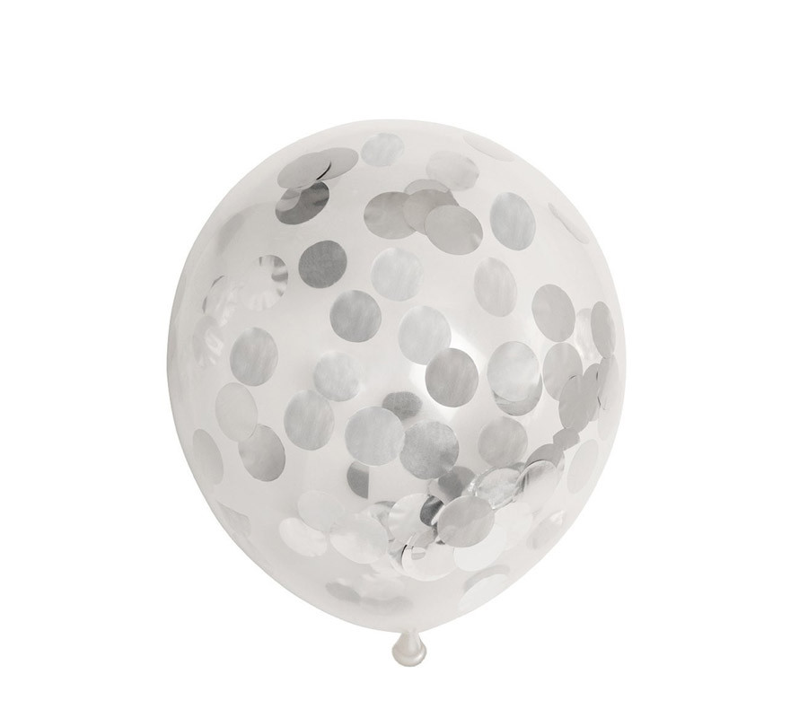 Lamina argento luccicante compleanno coriandoli palloncini confezione da 6 