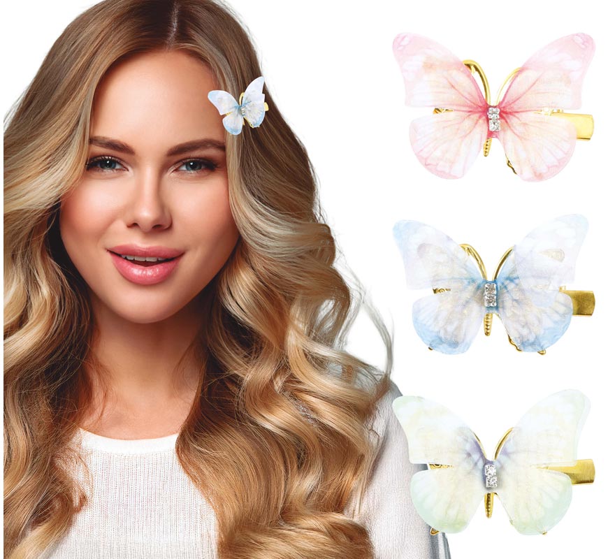 Pack de 6 Pinzas Mariposas de 5 cm en colores surtidos