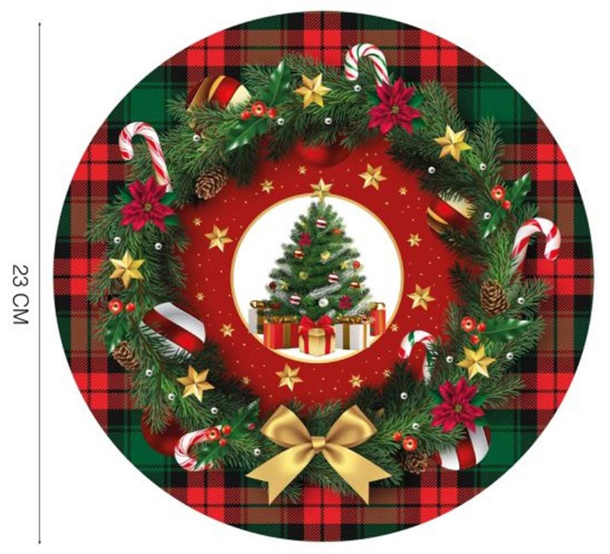 Pack of 6 Christmas Tree Plates 23 cm