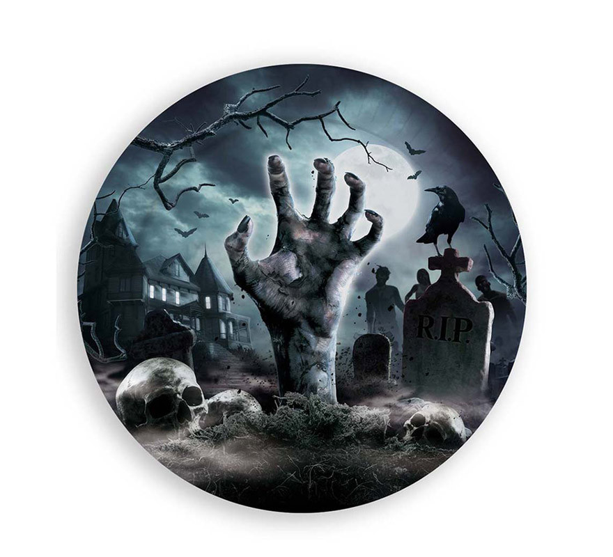 Pack of 6 Cemetery Plates of 23 cm