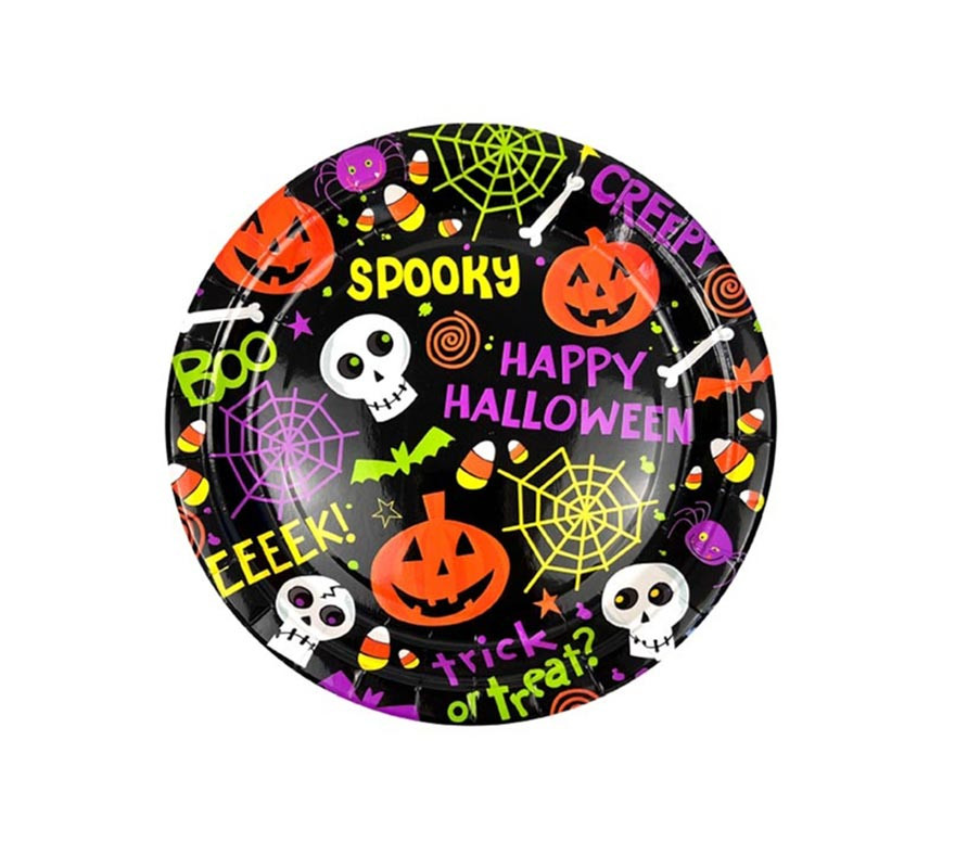 Pack of 6 Spooky Halloween Print Plates of 23 cm