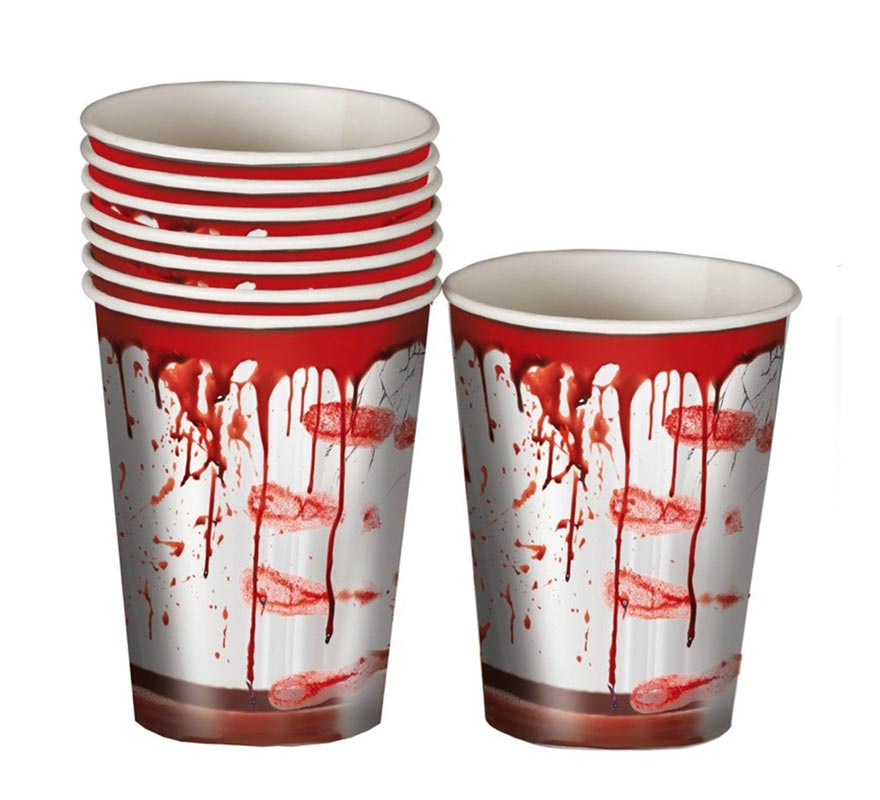 Pack of 6 Glasses with Blood 10 cm