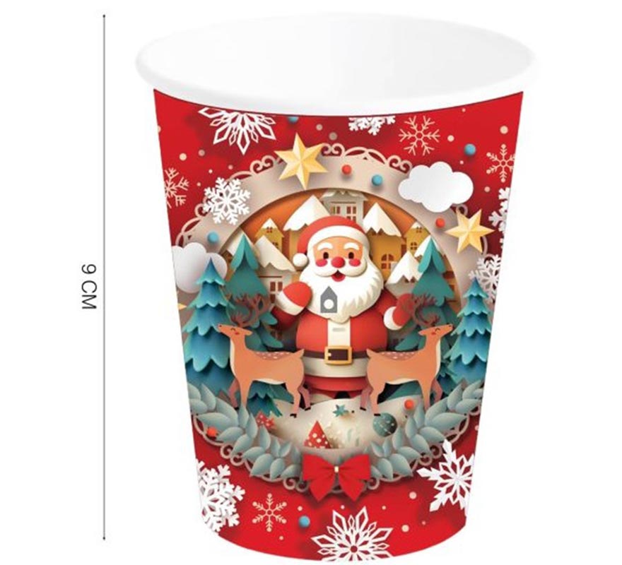 Pack of 6 Santa Claus glasses of 240 ml