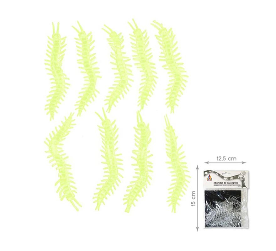 Pack of 8 fluorescent centipedes