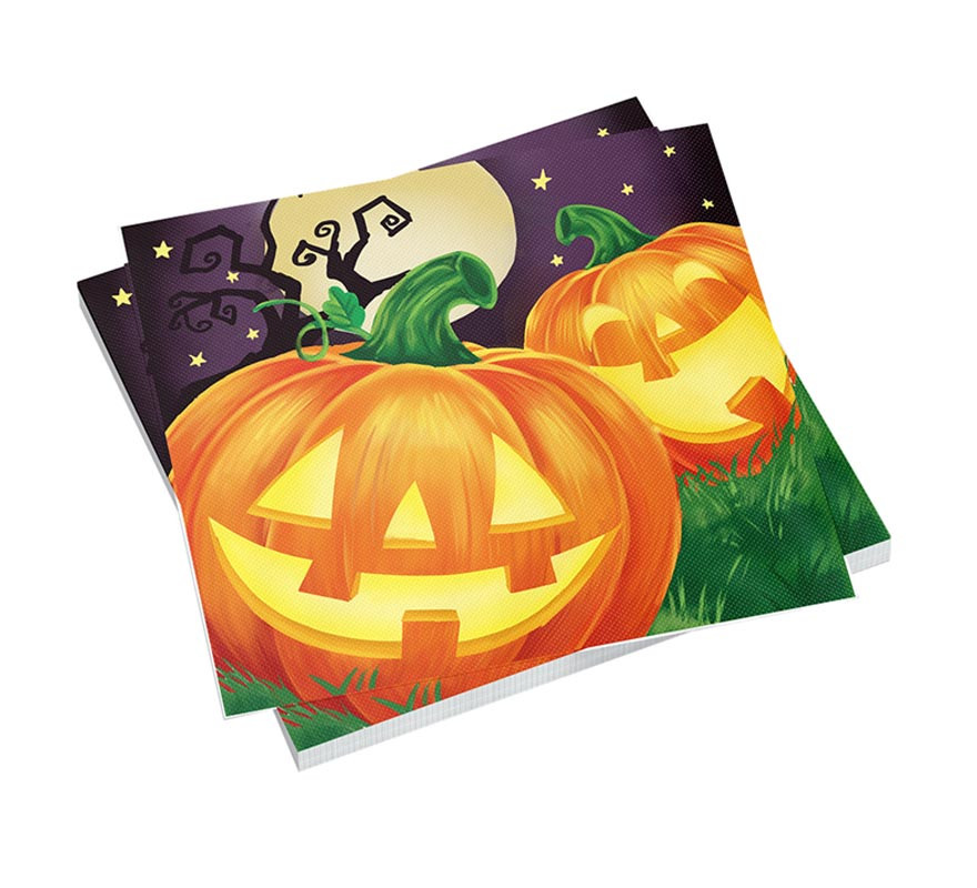 Pack of 8 Pumpkin Napkins of 33x33 cm