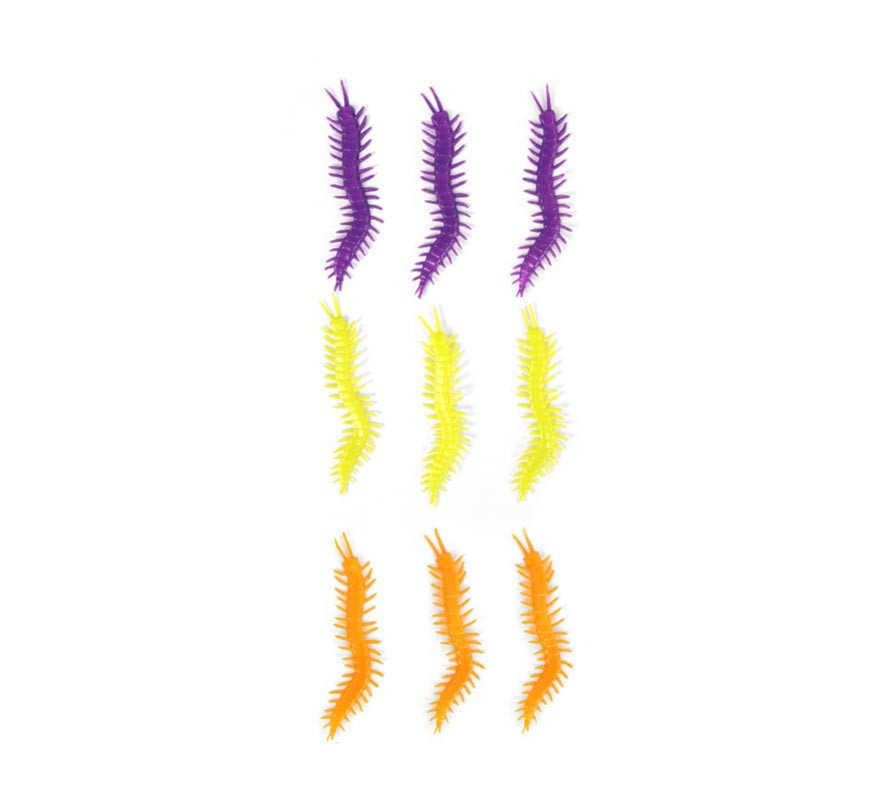 Pacote de 9 centopéias decorativas multicoloridas