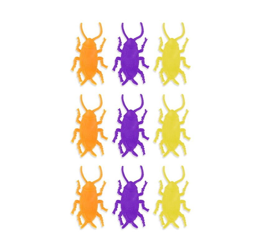 Pacote de 9 grandes baratas tricolores decorativas