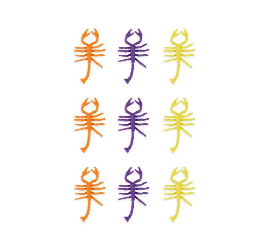 Pacote de 9 escorpiões tricolores decorativos