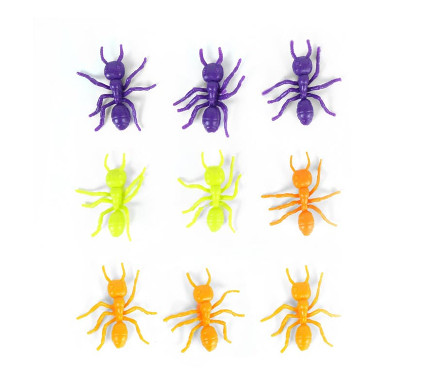 Pacote de 9 formigas decorativas multicoloridas